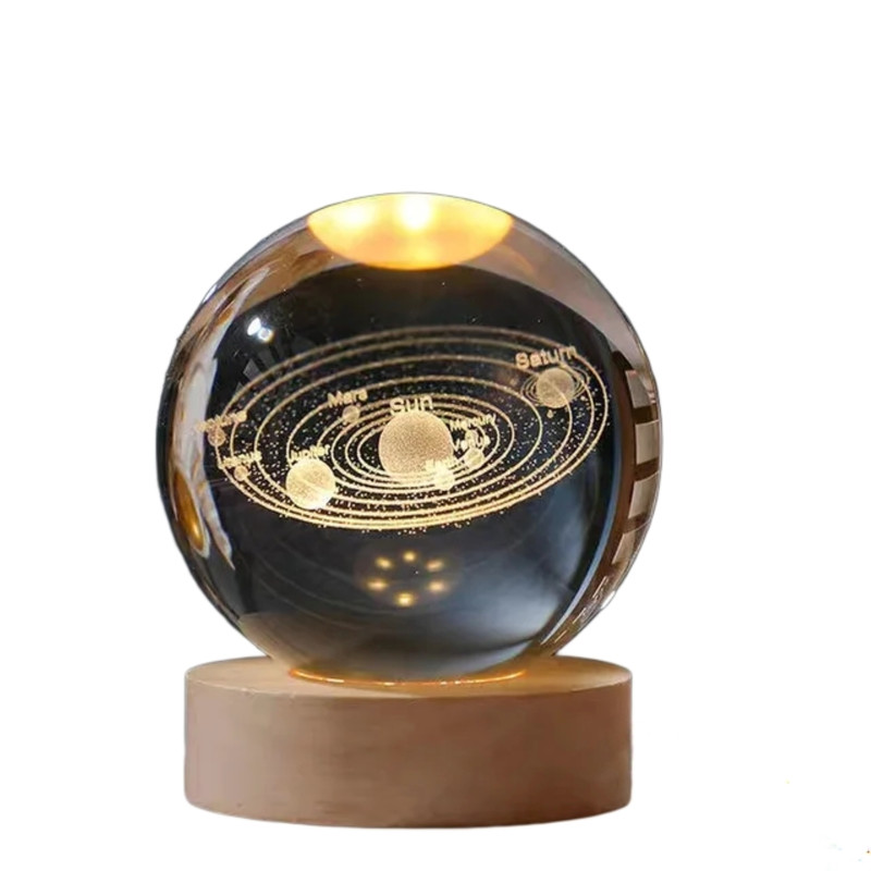 چراغ خواب مدل گوی کریستالی منظومه 3D